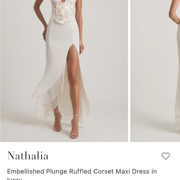 Oh Polly Nathalia White and Pink Floral Wedding Dress - Picture 2 of 5